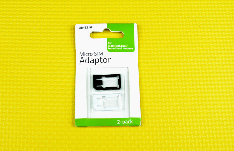 Black Plastic ABS Micro SIM Card Adaptor / Nano To Mini SIM Adapter