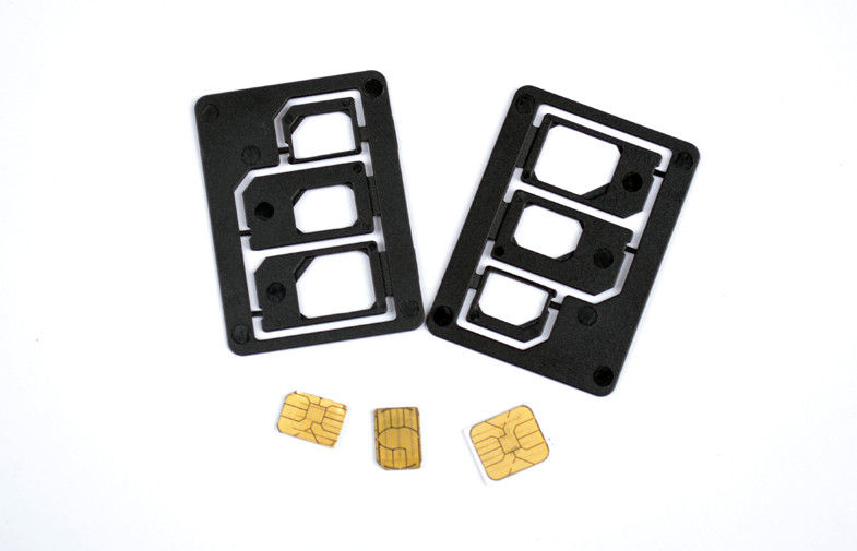 Plastic ABS Micro SIM Adaptor For IPhone 4 , Mini UICC 3FF To 2FF