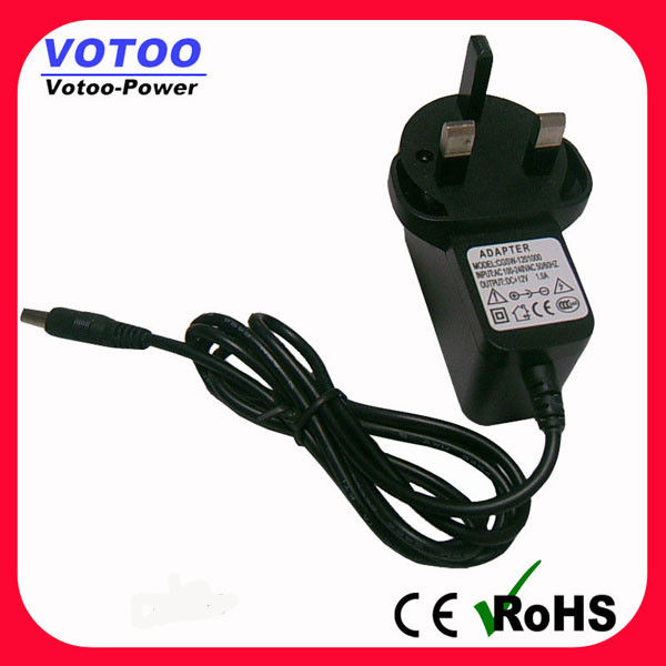 High Efficiency 9W 9V 1A Wall Mount Power Adapter For DVD Player , 50-60Hz