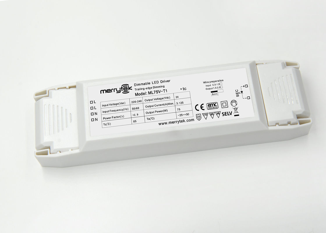 Non - flicker Dimmable 24V Constant Voltage LED Driver 75W  LED Strip Light Driver