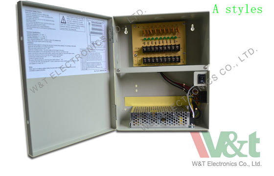 Waterproof 9 Channel Power Supply , 5A 12v Dc Power Supply For CCTV Cameras