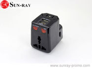 Black color Universal International Travel Power Adapter Plug (US/UK/EU/AU AC Plug)