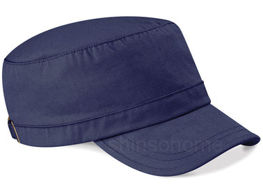 Blank Cotton Army Cap Blue With Metal Buckle , Men Army Hat 22 Inch