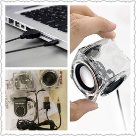 Small Smart phone external crystal USB desktop speakers in desktop