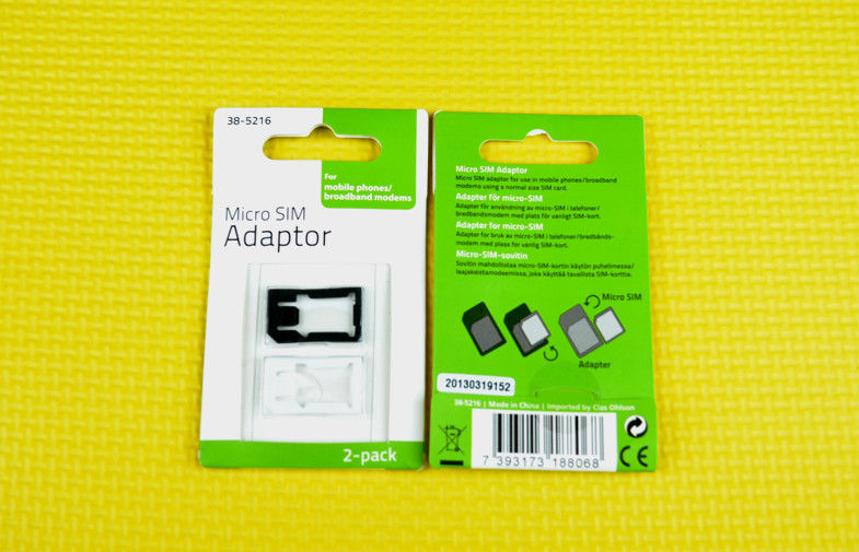 ABS Nano Micro SIM Card Adaptor , Mini Black Plastic 4FF To 3FF
