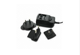 Black Universal AC Power Adapter , EN60950 / EN60065 Interchangeable Plugs