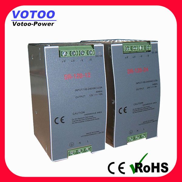 24V 5A 120W DIN Rail Power Supply / AC To DC Switching Power Supply