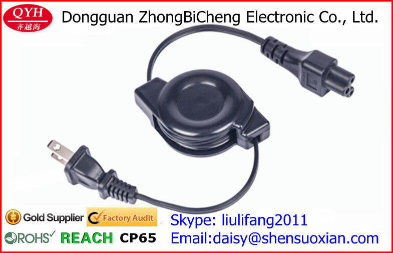 Double Way Retractable Power Cord For AC Adapter And Laptop Charging