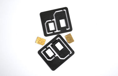 Black Plastic Cell Phone SIM Card Adapter , Universal Dual SIM Card Adapter